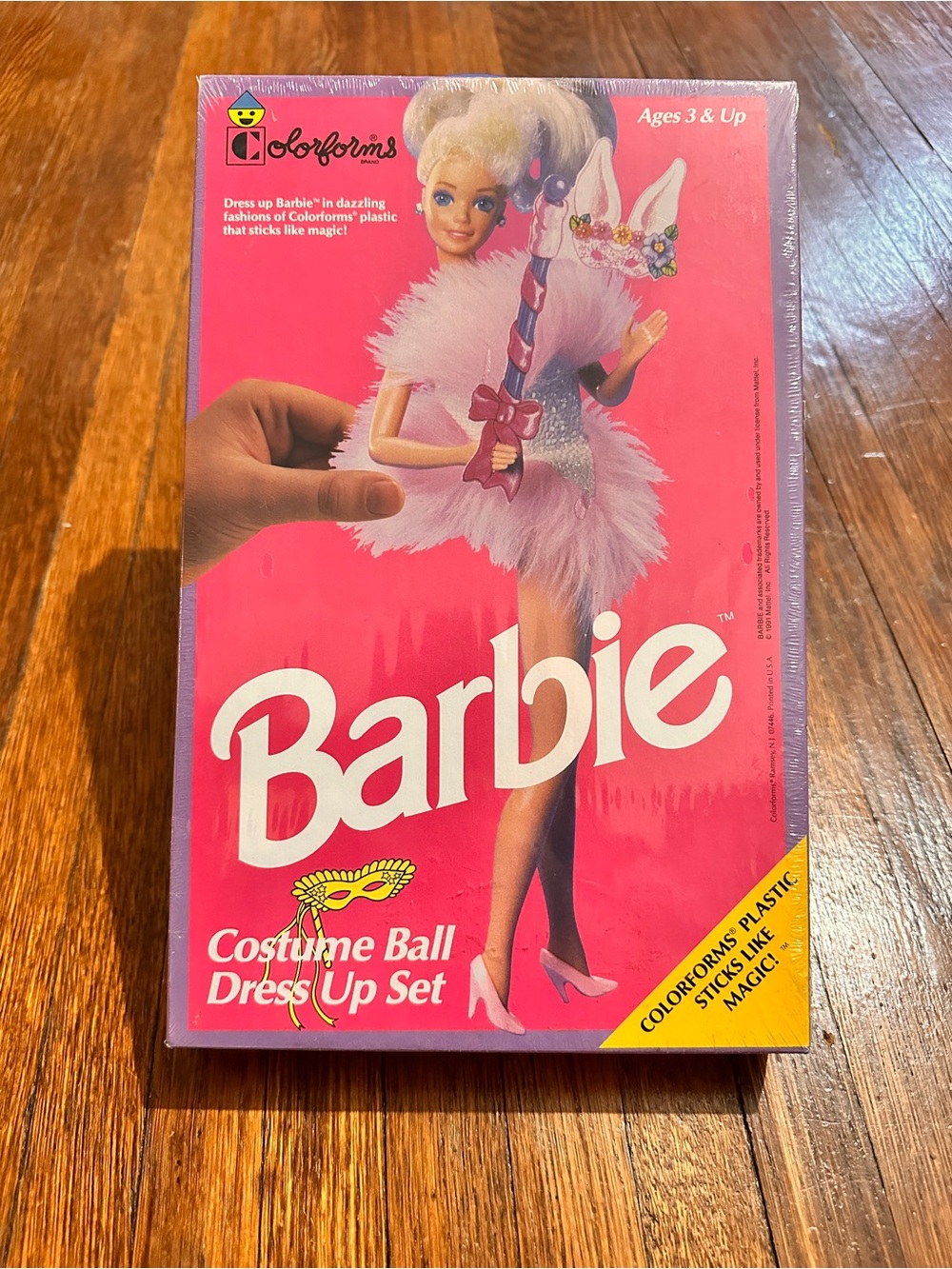 Vintage 90s Mattel 1991 Barbie Colorforms Costume Ball Dress Up Set NIOB
